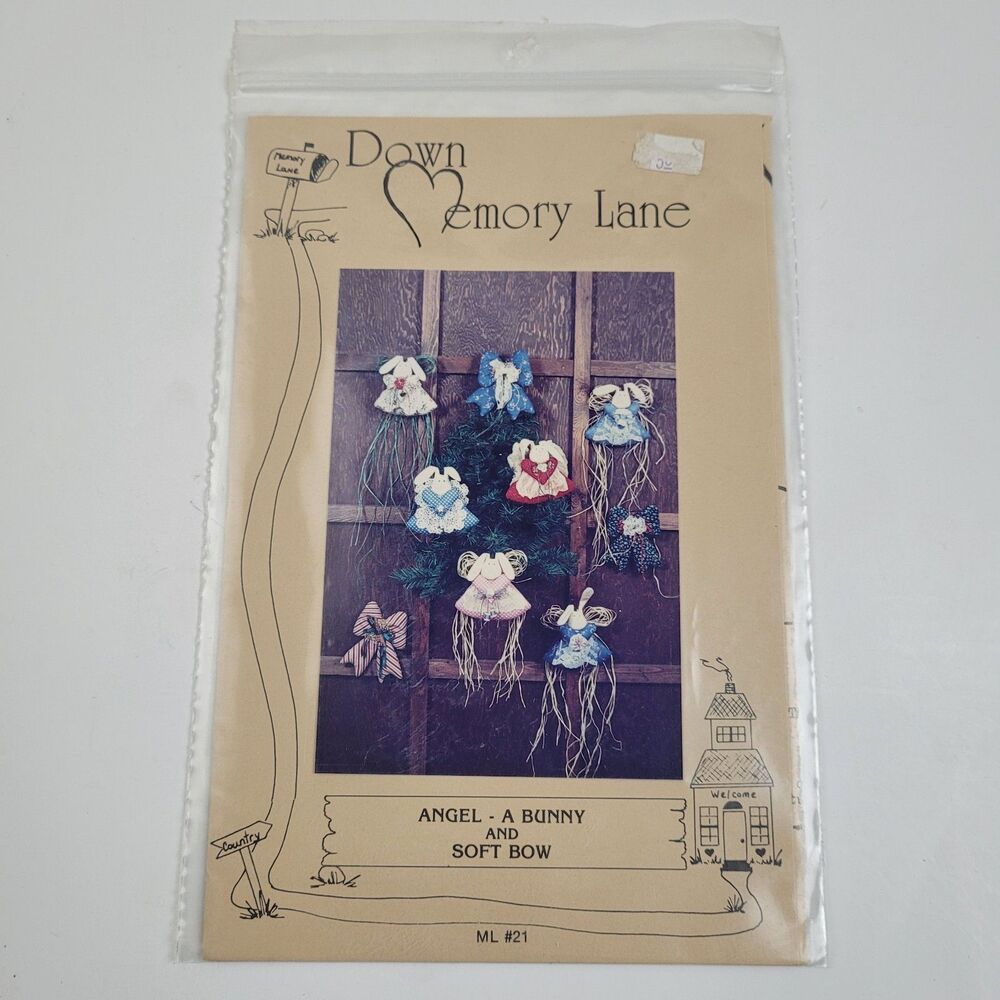 Down Memory Lane ML #21 Angel - A Bunny and Soft Bow Ornament Pattern